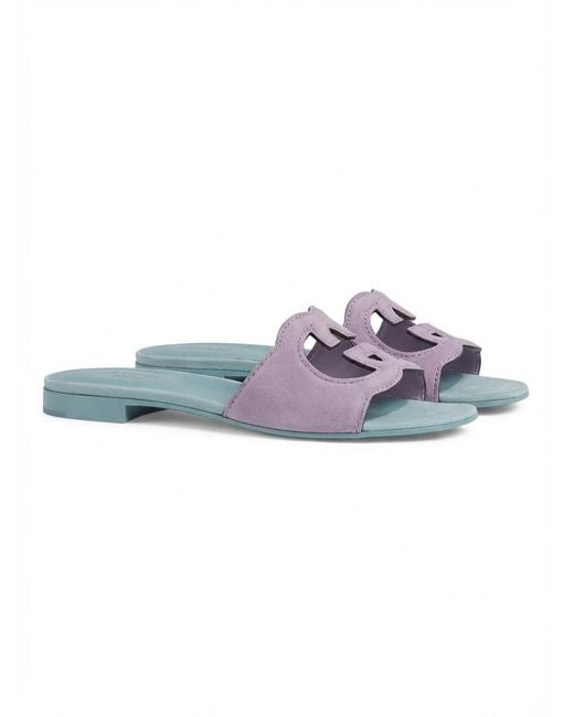 Gucci Multicolor Interlocking Gg Cut-Out Leather Sandals