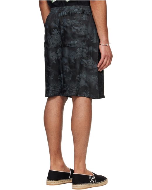 Off-White c/o Virgil Abloh Black Jacquard Fresco Bowling Shorts for men