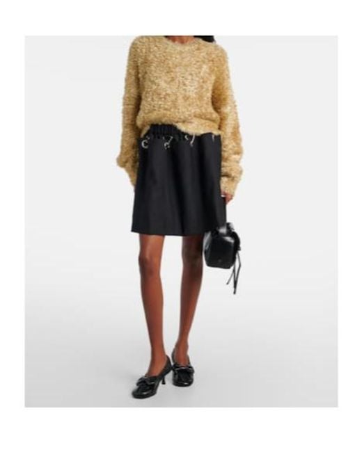 Comme des Garçons Black Wool Miniskirt