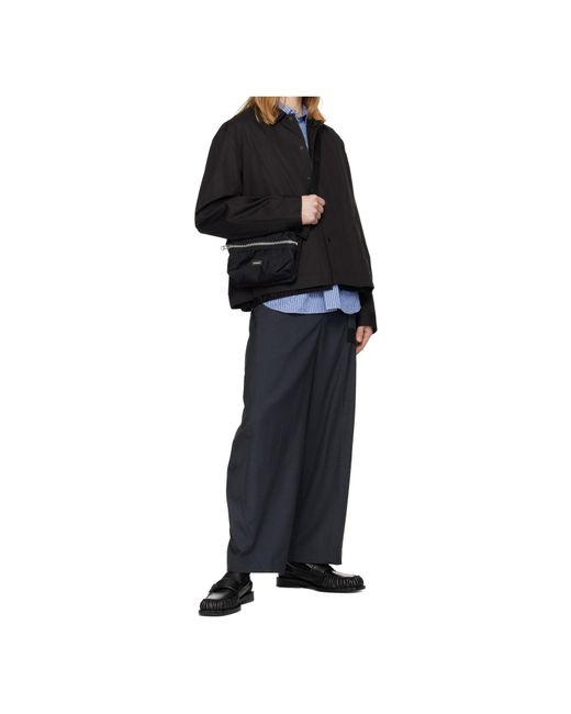 Sacai Black Collared Casual Jacket for men
