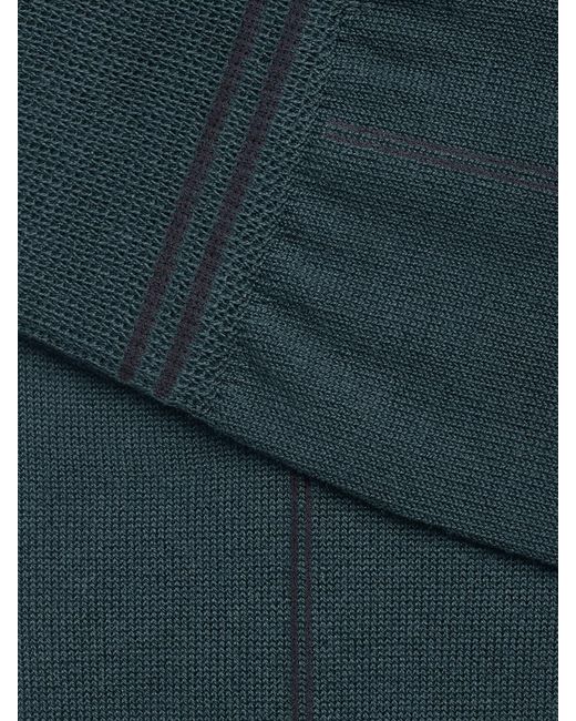 Zegna Blue Cotton Blend Socks for men