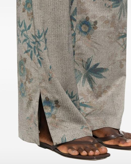 Forte_forte Gray Printed Casual Trousers