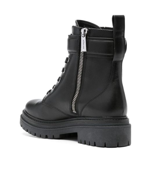 MICHAEL Michael Kors Black Parker Logo Plaque Ankle Boots