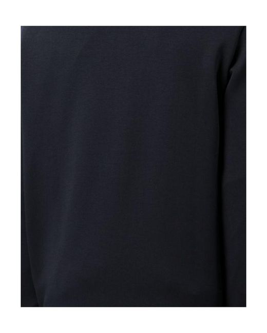 Emporio Armani Blue Logo Patch Crewneck Sweatshirt for men