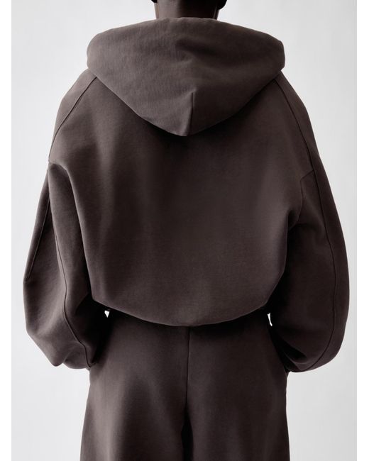 Jacquemus Brown Zip-Up Hoodie With Logo Patch for men