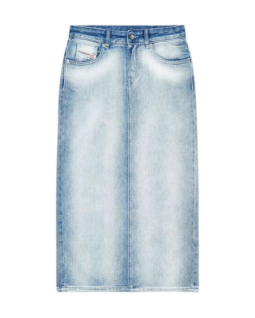 DIESEL Blue De Skye Fsi Midi Denim Skirt