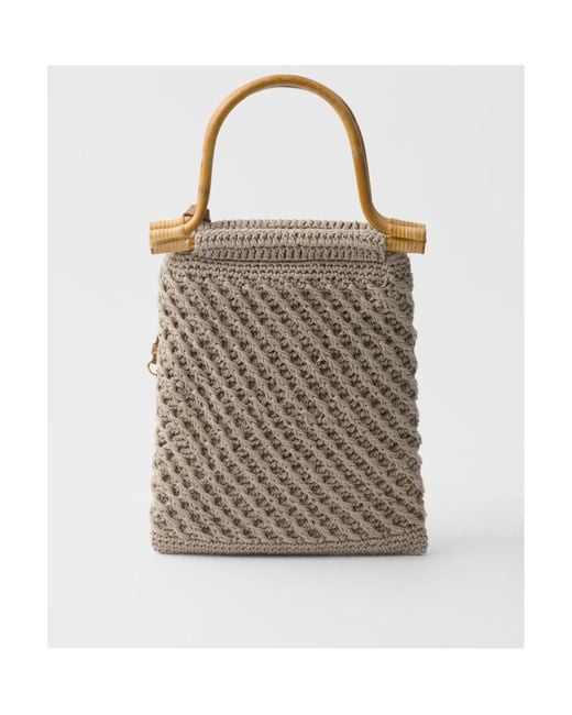 Prada Brown Cotton Crochet Mini-Handbag