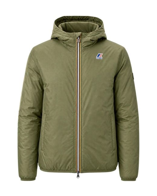 K-Way Black Reversible Logo Coat for men