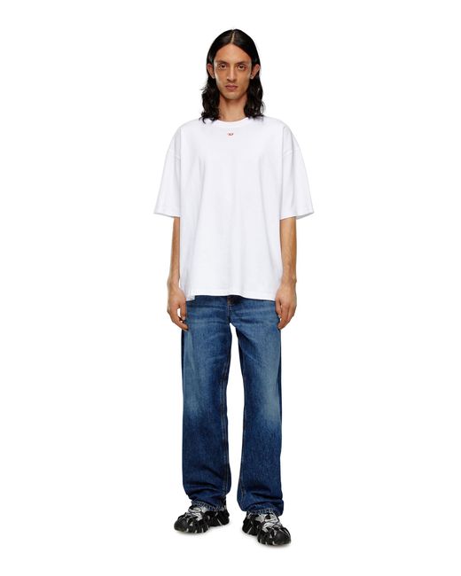 DIESEL White T-Boxt-D Embroidered D Patch Crewneck T-Shirt for men