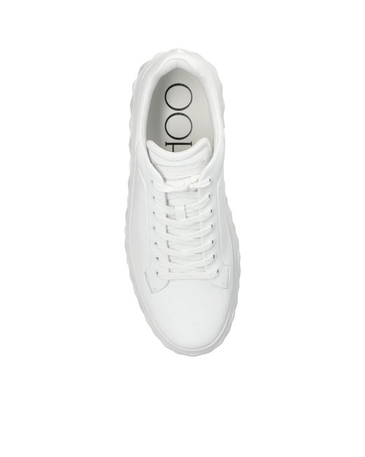 Jimmy Choo White Diamond Maxi Leather Sneakers for men