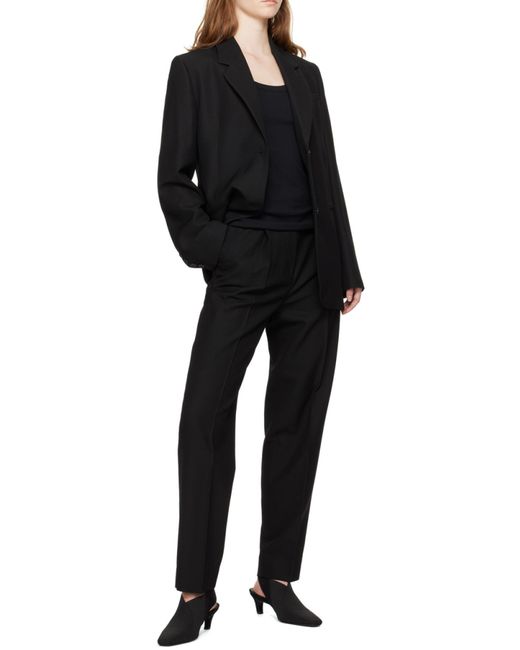 Totême Black Scoop-Neck Fine-Ribbed T-Shirt