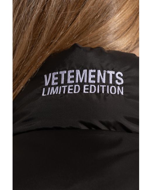 Vetements Black Long Sleeve Down Jacket for men