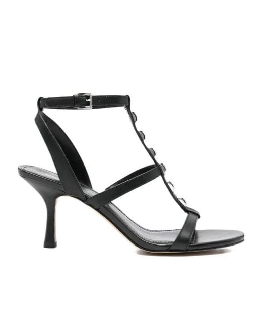 MICHAEL Michael Kors Black Nara Studded Leather Sandals