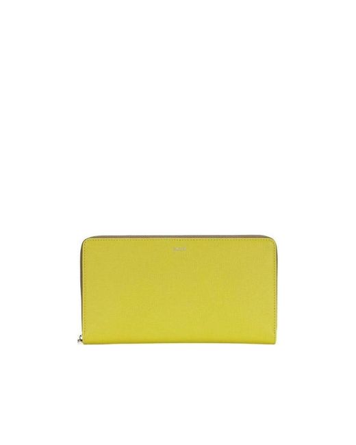 Bally Yellow Logo Details Wallet