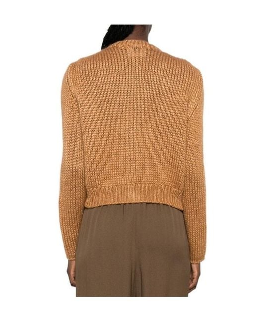 Forte_forte Natural Chunky-Knit Button-Up Cardigan