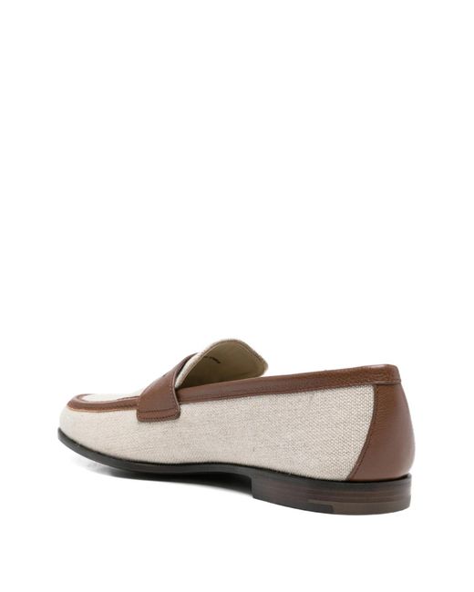 Church's White Panelled Leather-Trim Loafers for men