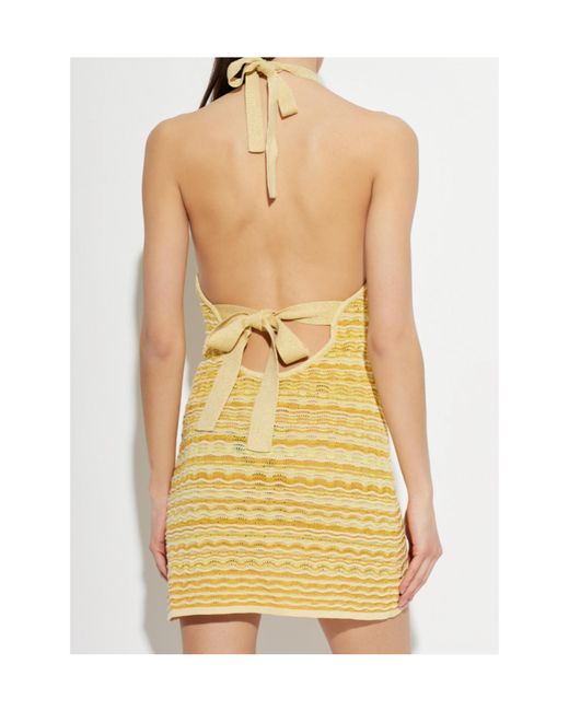 Cult Gaia Yellow Erina Knit Mini Dress