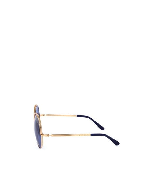 Elie Saab Blue Round Frame Sunglasses