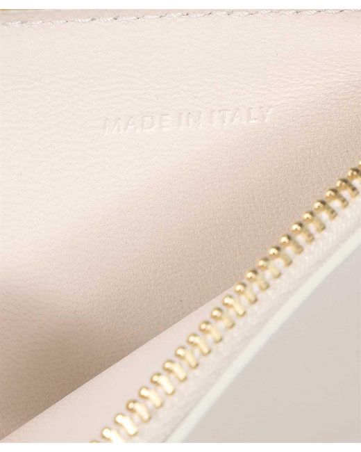Jil Sander Natural Logo Embossed Zipped Cardholder