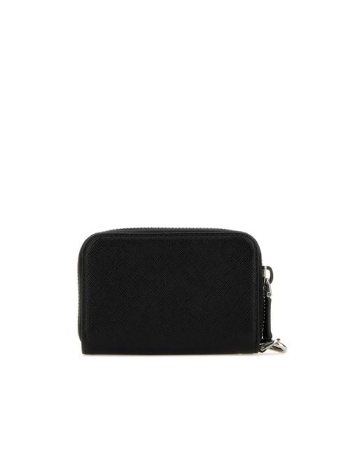 Prada Black Triangle-Logo Zipped Wallet for men