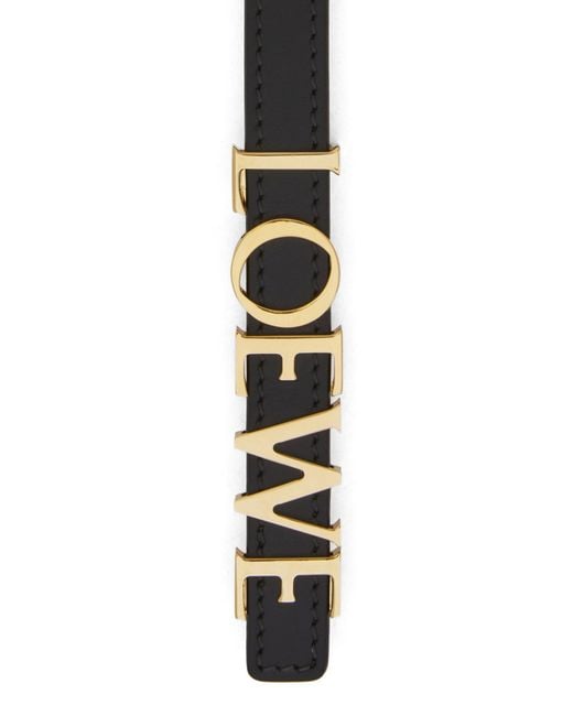 Loewe White Logo Lettering Buckle Belt