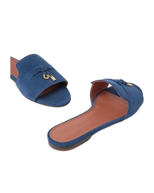 Loro Piana Blue Summer Charms Sandals