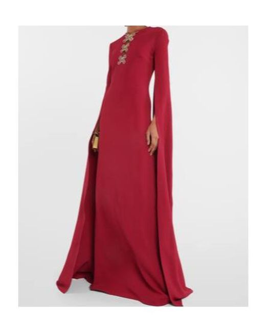 Elie Saab Red Embellished Crêpe Gown