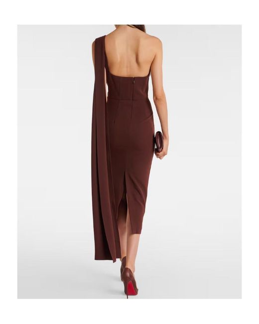Roland Mouret Purple Asymmetric Cady Midi Dress