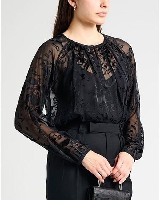 Rag & Bone Black Solid-Color Georgette Top