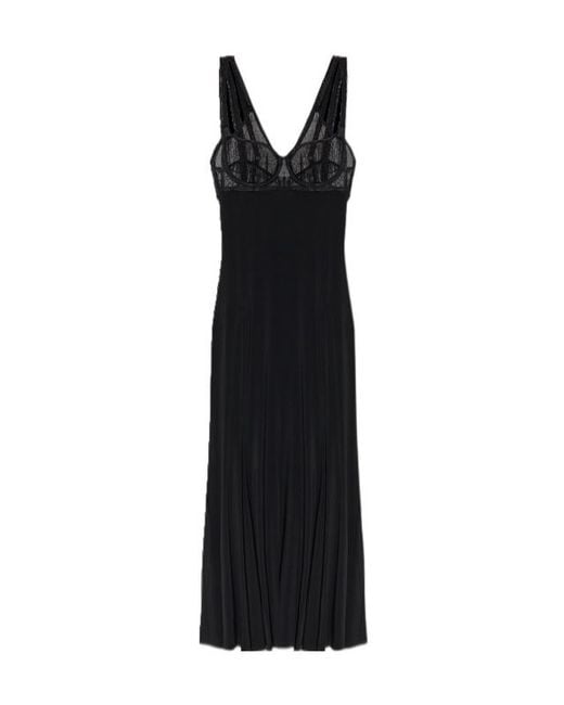 Dolce & Gabbana Black Lace Insert Strap Dress