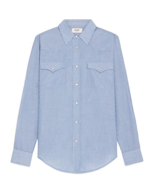 Céline Blue Long Sleeve Shirt for men