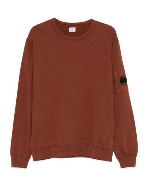 C P Company Brown Lens-Detail Sweatshirt for men