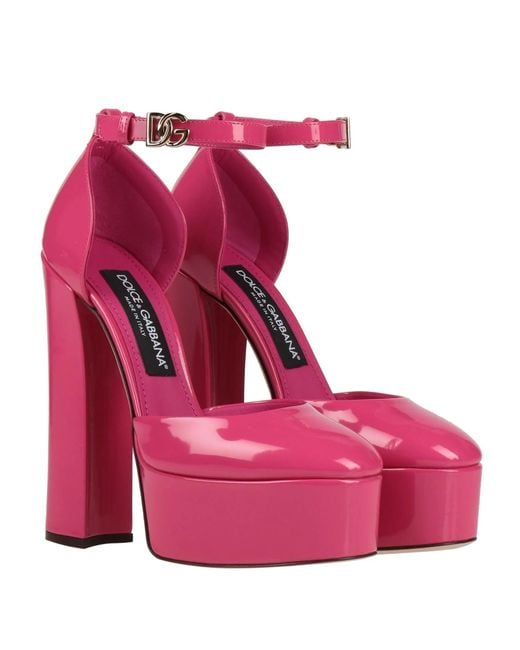 Dolce & Gabbana Pink Solid Color Courts