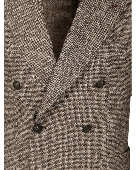 Tagliatore Brown Double-Breasted Jacket for men