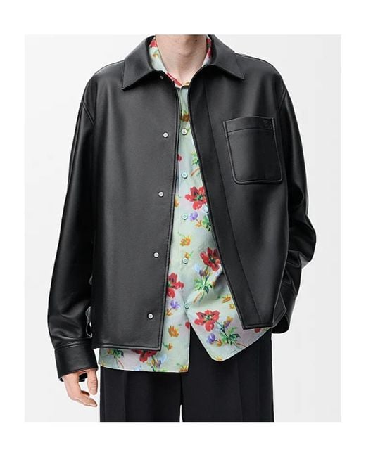 Loewe Black Leather Overshirt for men