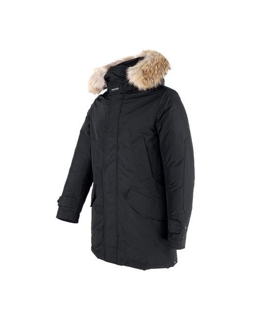 Woolrich Blue Fur Trim Polar Parka for men