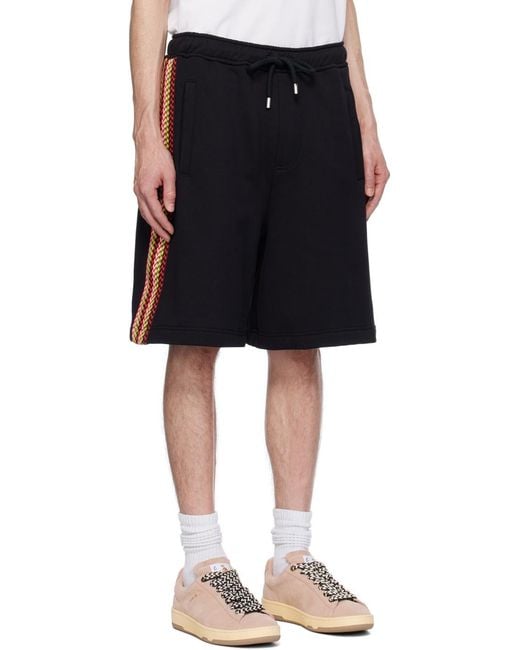 Lanvin Black High Waist Drawstring Shorts for men