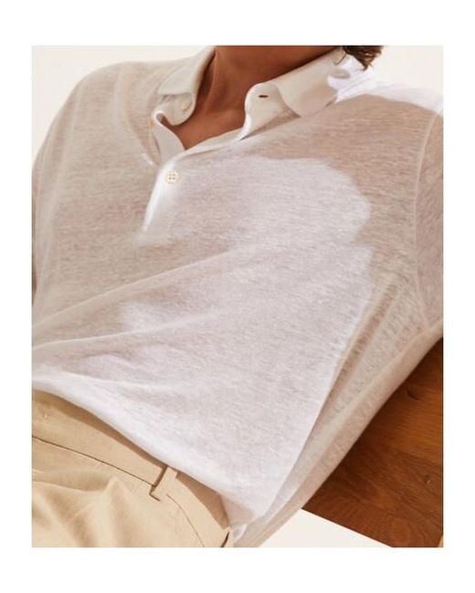 Loro Piana White Short-Sleeved Polo Shirt for men