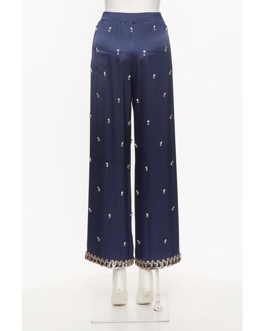 Valentino Blue Elastic Waist Casual Pants
