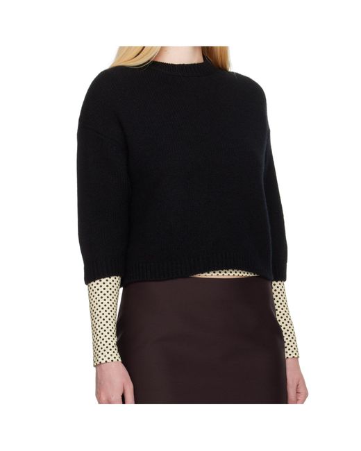 Khaite Black Crew-Neck Sweater