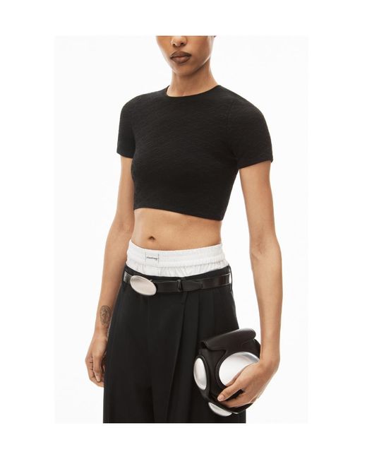 Alexander Wang Black Monogram Cropped Top