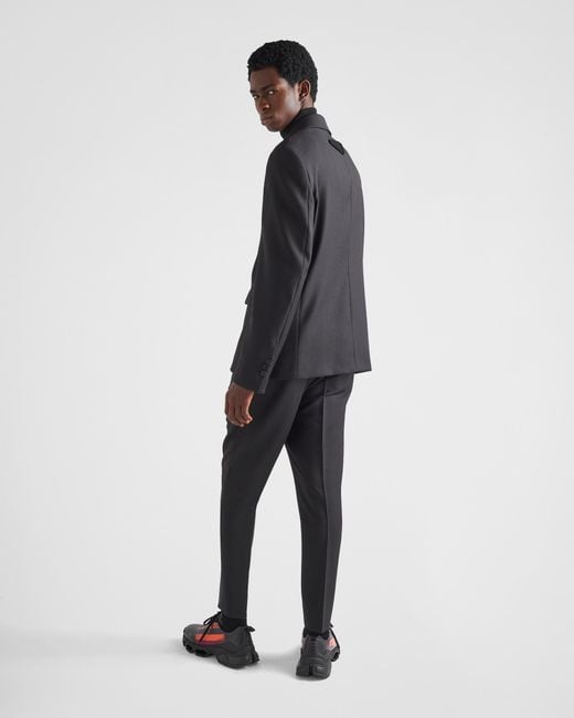 Prada Black Single-Breasted Mohair Wool Jacket for men