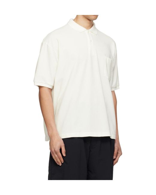 Nanamica White Short-Sleeved Polo Shirt for men