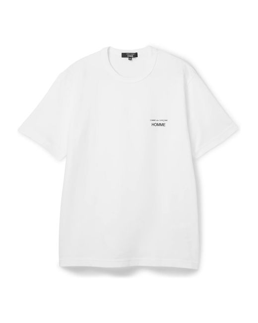 Comme des Garçons White Comme Des Garçons Homme Logo Printed Crewneck T-Shirt for men