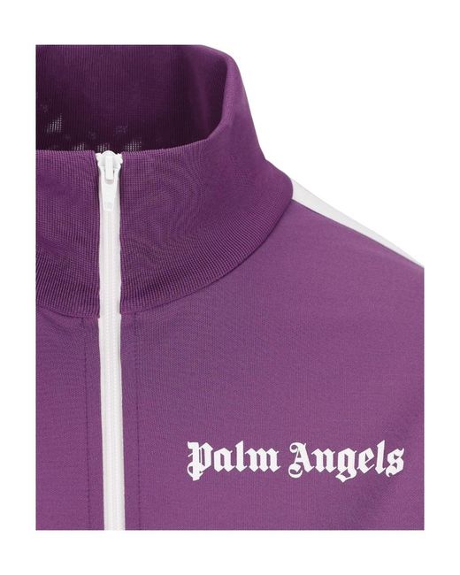 Palm Angels Purple Logo-Print Track Jacket