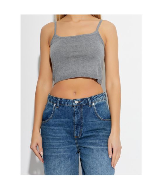 Officine Generale Gray Strap Cropped Top