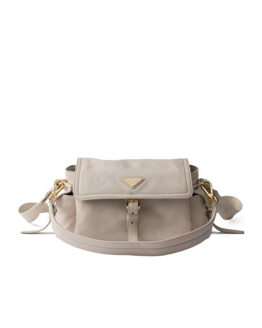 Prada Gray Explore Flap Shoulder Bag