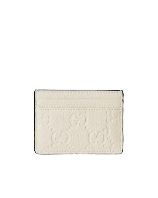Gucci White Gg Emblem Card Case