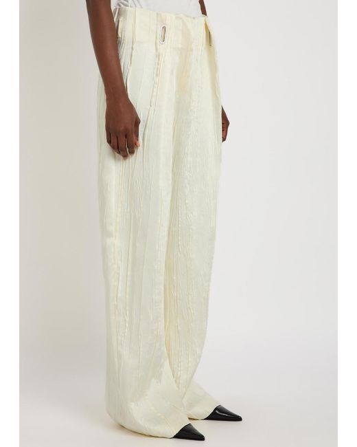 Sportmax White Loose Satin Pants