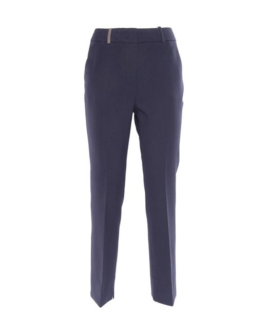 Peserico Blue Slim Fit Chino Pants